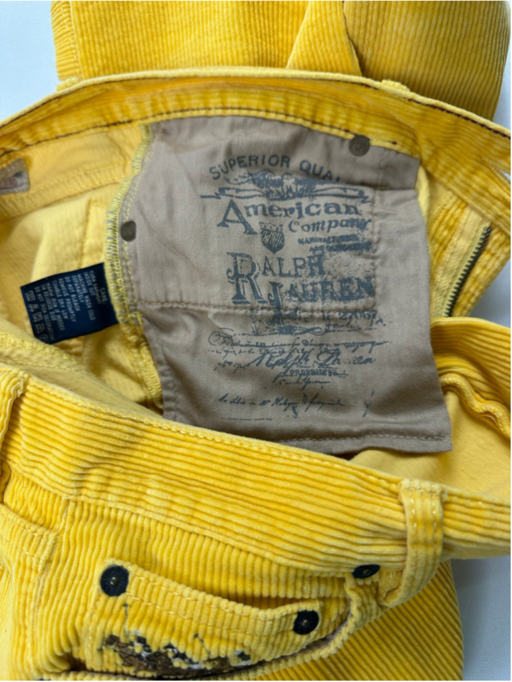 Vintage Ralph Lauren Thompson Golden Yellow Corduroy Pants R.L. 650 Women’s 6 - Picture 15 of 16